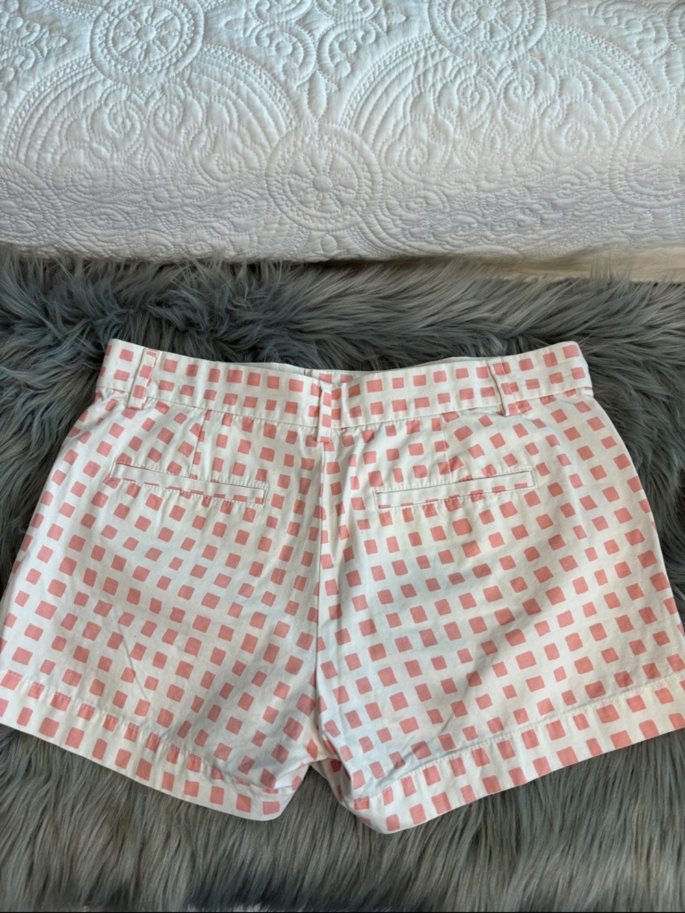GAP Pink and White low Waist Checkered Shorts